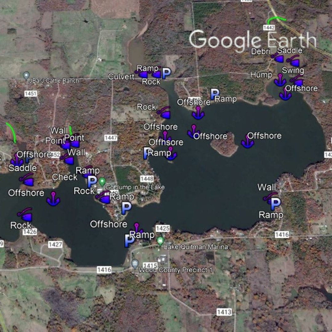 Lake Quitman Complete Lake Breakdown - Bass Fishing Hot Spots ...